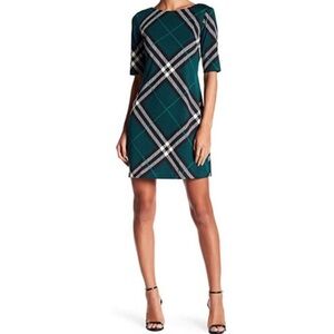 Eliza J Green Plaid Mini Dress Sz 8